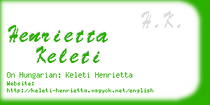 henrietta keleti business card